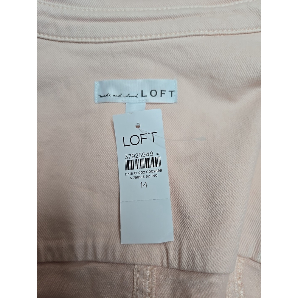 LOFT Women's Light Pink Seamed Denim Mini Dress Size 14 NWT - Picture 8 of 10